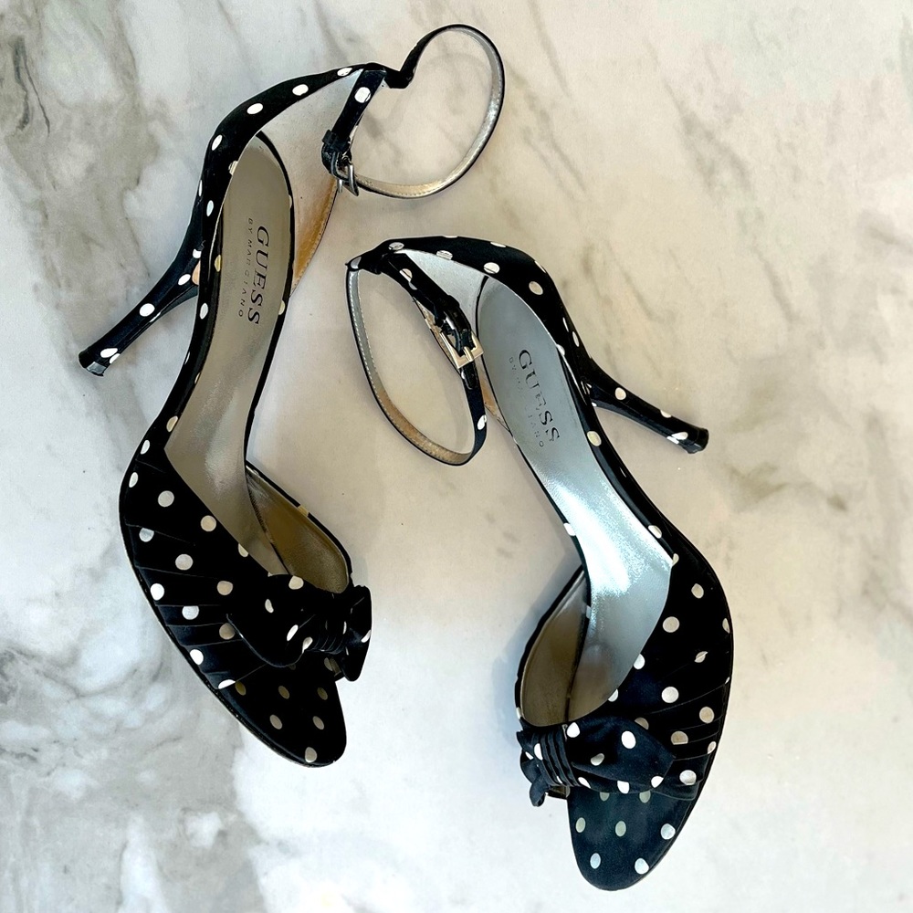 Guess by Marciano satin polka dot high heeled sandals